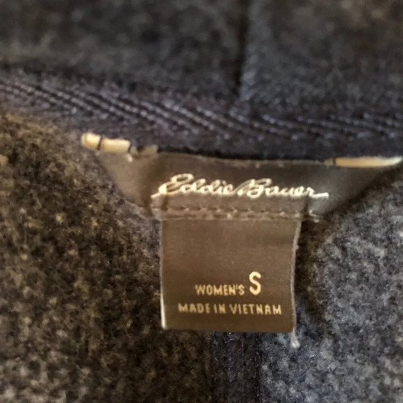 Eddie Bauer Women Small Cardigan Camp Fleece Wrap Cardigan Grey Long Sleeves - Picture 6 of 7